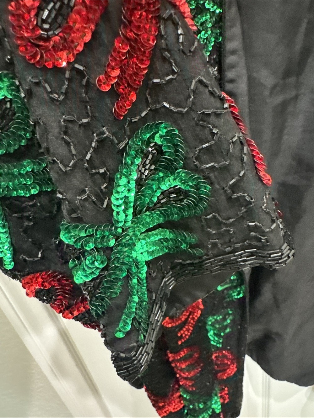 Vintage Laurence Kazar Beaded Sequin Holiday Christmas Bows Jacket Women’s 4X - Picture 6 of 12